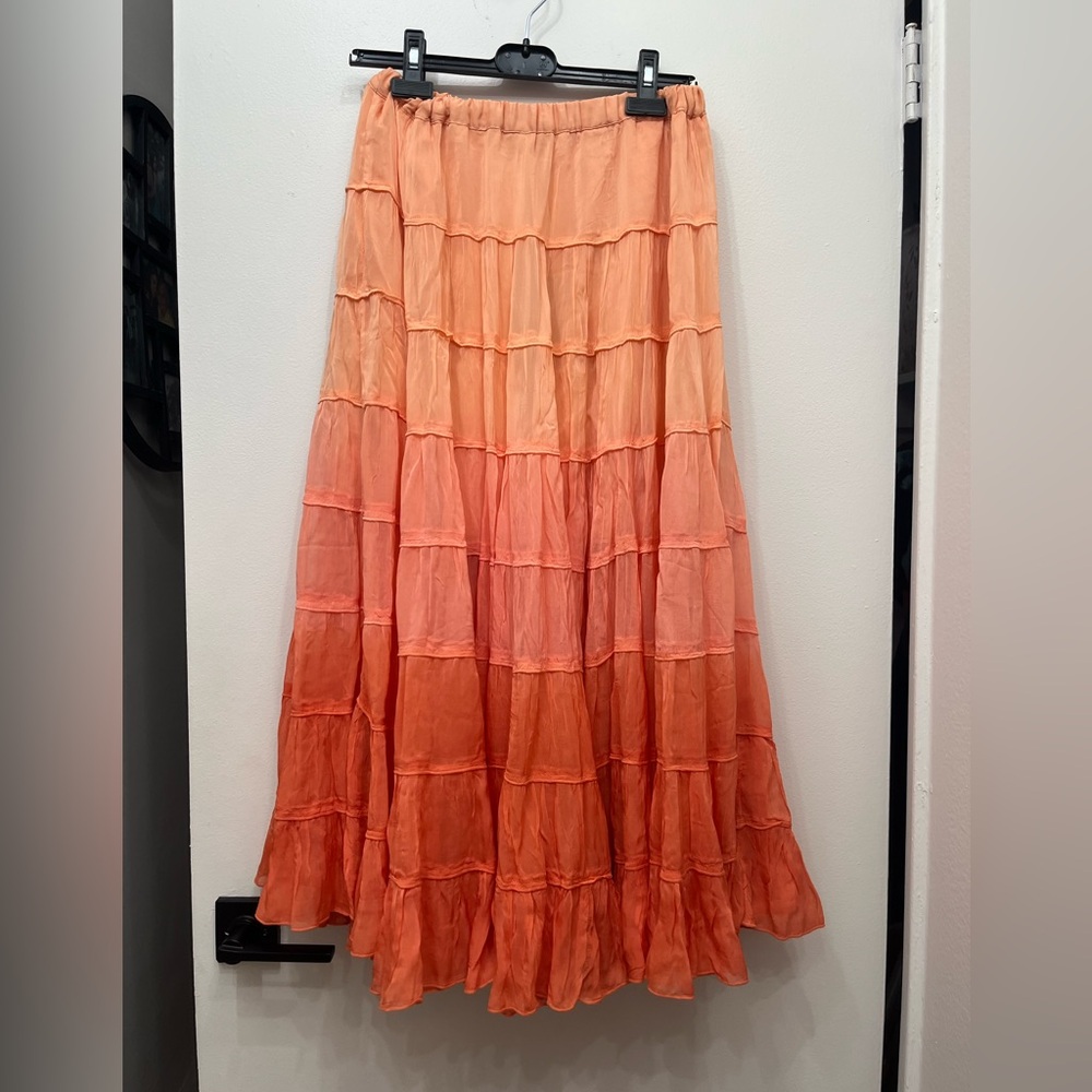 All Saints Ombre Pleated Midi Skirt Sz 4 - Picture 3 of 6